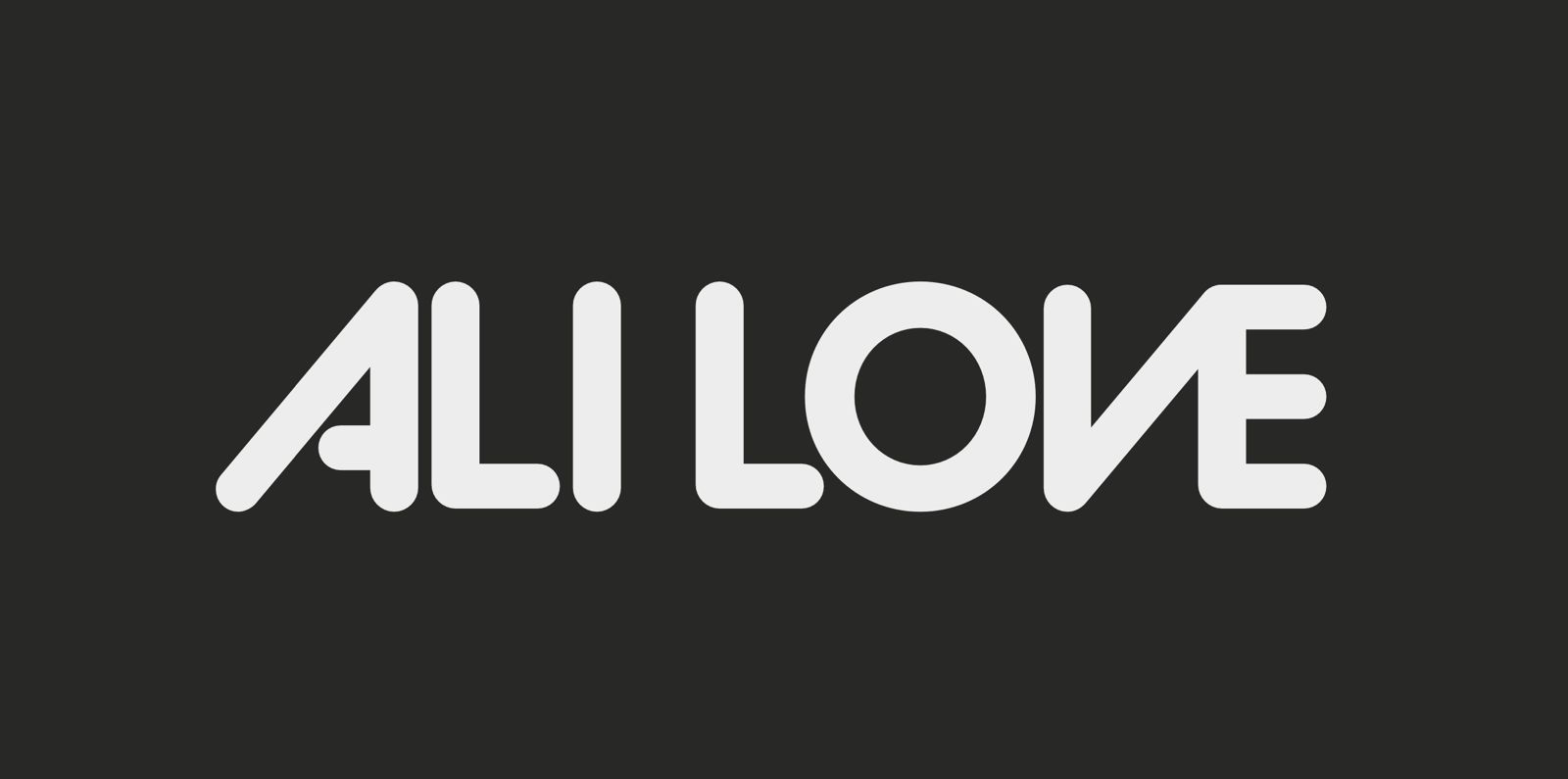ALI LOVE wordmark, black on light